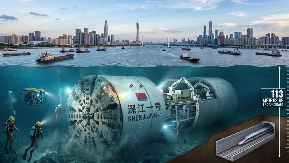 China Menggali Terowong Kereta Api Bawah Laut Terdalam Dunia pada Kedalaman 113 Meter di Bawah Dasar Laut
