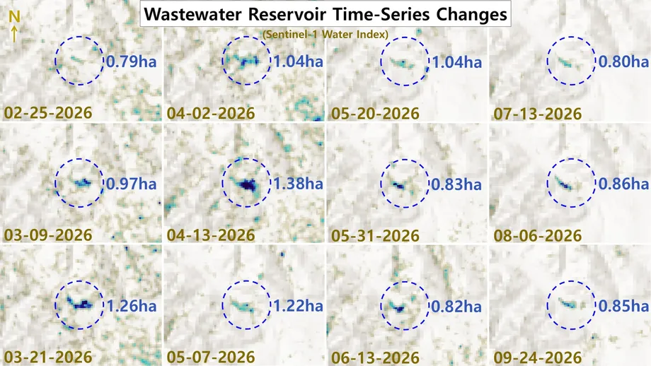 Satellite Data Track Changing Wastewater Pond Below North Korea's Pyongsan Uranium Plant
